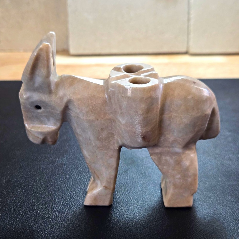 Vintage Carved Stone Donkey Burro Figurine Paperweight Southwestern Decor